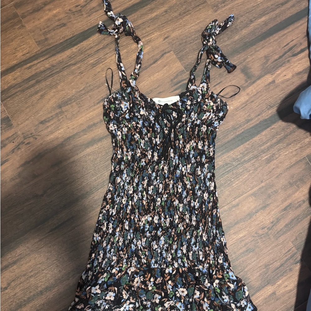 The Impeccable Pig Floral Mini Dress - Black and White